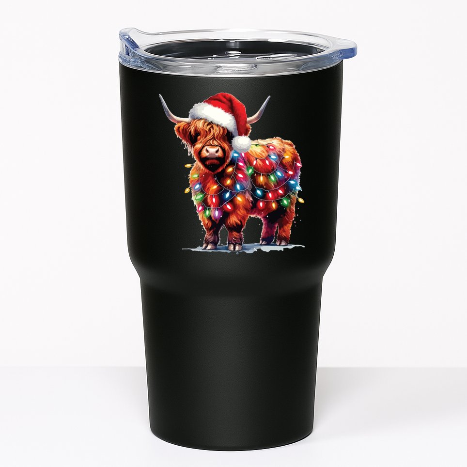 Christmas Cow Lights Cow Lover Xmas Tumbler