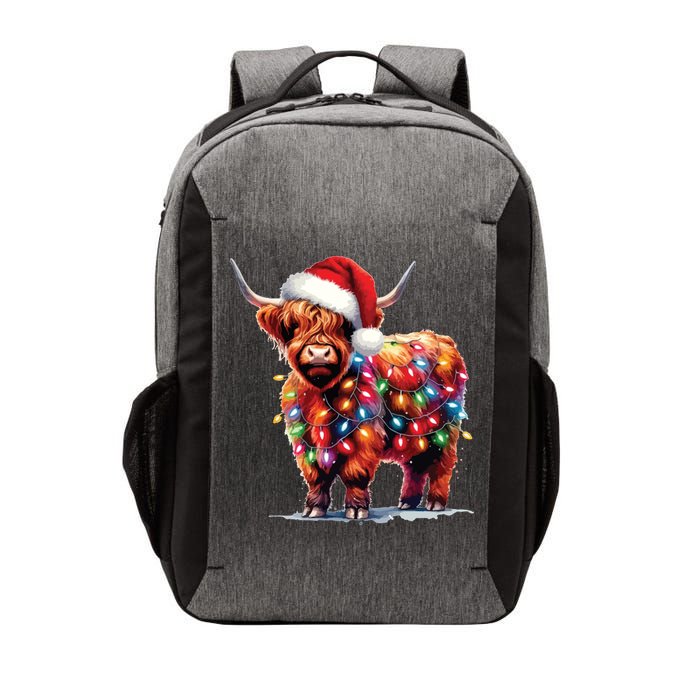 Christmas Cow Lights Cow Lover Xmas Vector Backpack