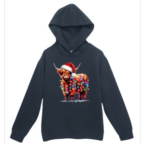 Christmas Cow Lights Cow Lover Xmas Urban Pullover Hoodie