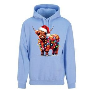 Christmas Cow Lights Cow Lover Xmas Unisex Surf Hoodie