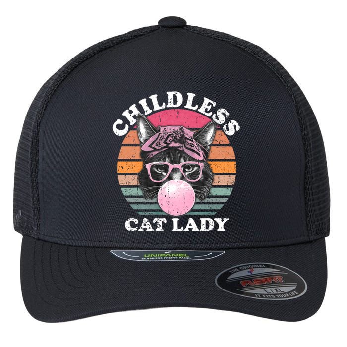 Childless Cat Lady 2024 For President Flexfit Unipanel Trucker Cap