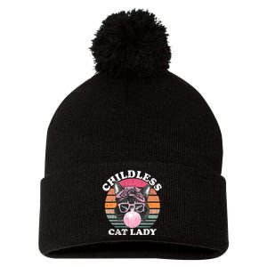 Childless Cat Lady 2024 For President Pom Pom 12in Knit Beanie