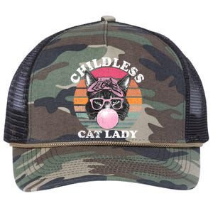 Childless Cat Lady 2024 For President Retro Rope Trucker Hat Cap