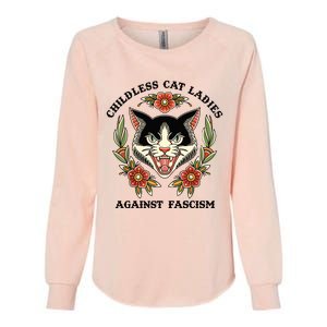 Childless Cat Ladies Against Fascism Womens California Wash Sweatshirt