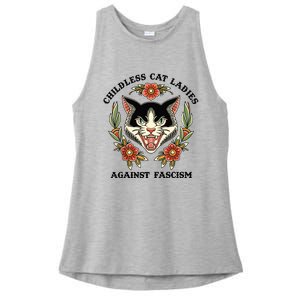 Childless Cat Ladies Against Fascism Ladies PosiCharge Tri-Blend Wicking Tank