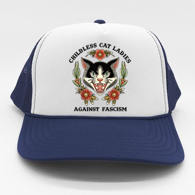 Childless Cat Ladies Against Fascism Trucker Hat