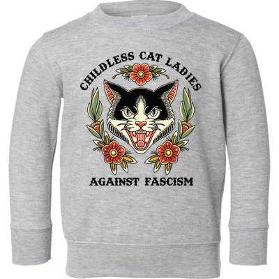 Childless Cat Ladies Against Fascism Toddler Sweatshirt
