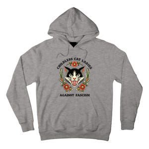 Childless Cat Ladies Against Fascism Tall Hoodie