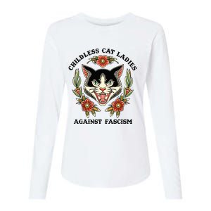 Childless Cat Ladies Against Fascism Womens Cotton Relaxed Long Sleeve T-Shirt