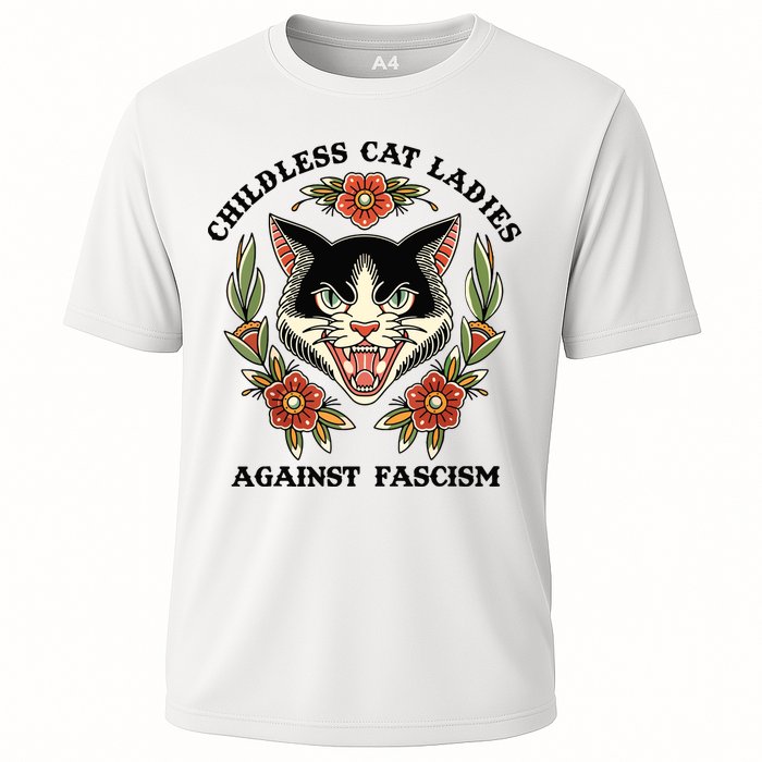 Childless Cat Ladies Against Fascism Cooling Performance Crew T-Shirt