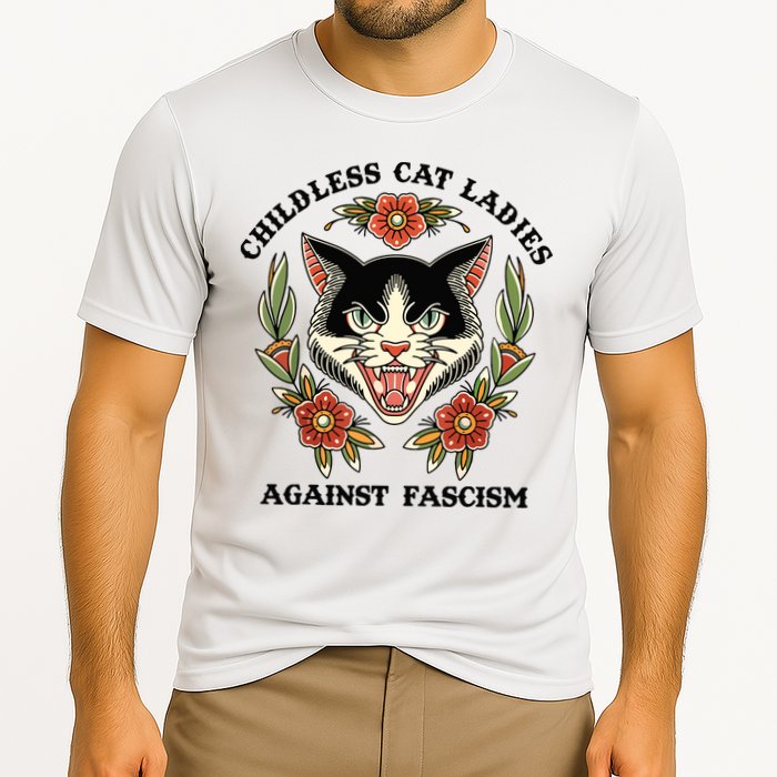 Childless Cat Ladies Against Fascism Cooling Performance Crew T-Shirt