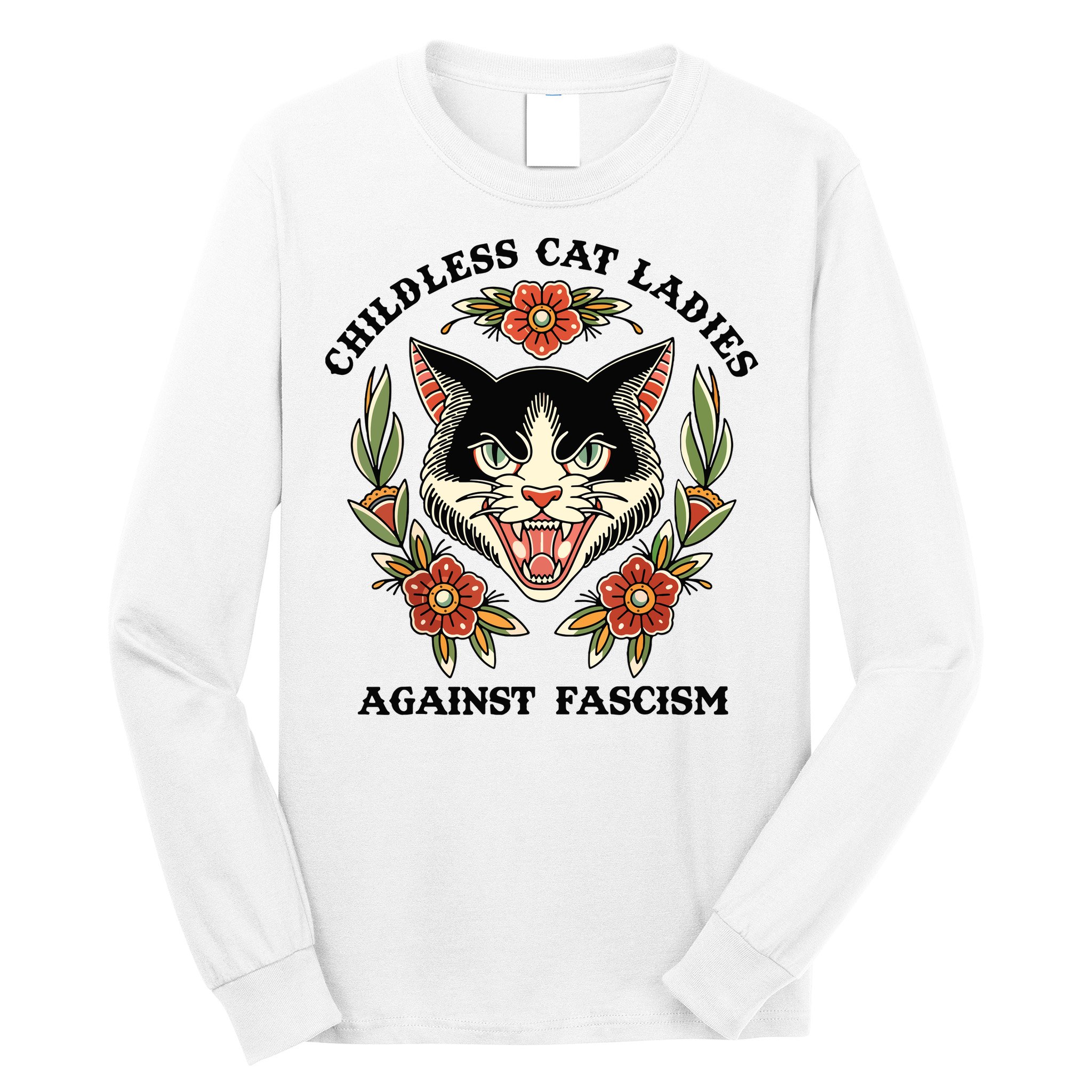 Childless Cat Ladies Against Fascism Long Sleeve Shirt