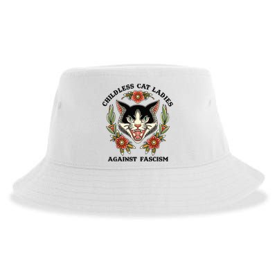 Childless Cat Ladies Against Fascism Sustainable Bucket Hat