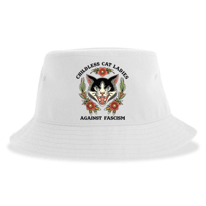 Childless Cat Ladies Against Fascism Sustainable Bucket Hat