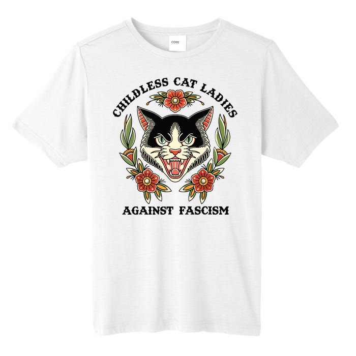 Childless Cat Ladies Against Fascism Tall Fusion ChromaSoft Performance T-Shirt