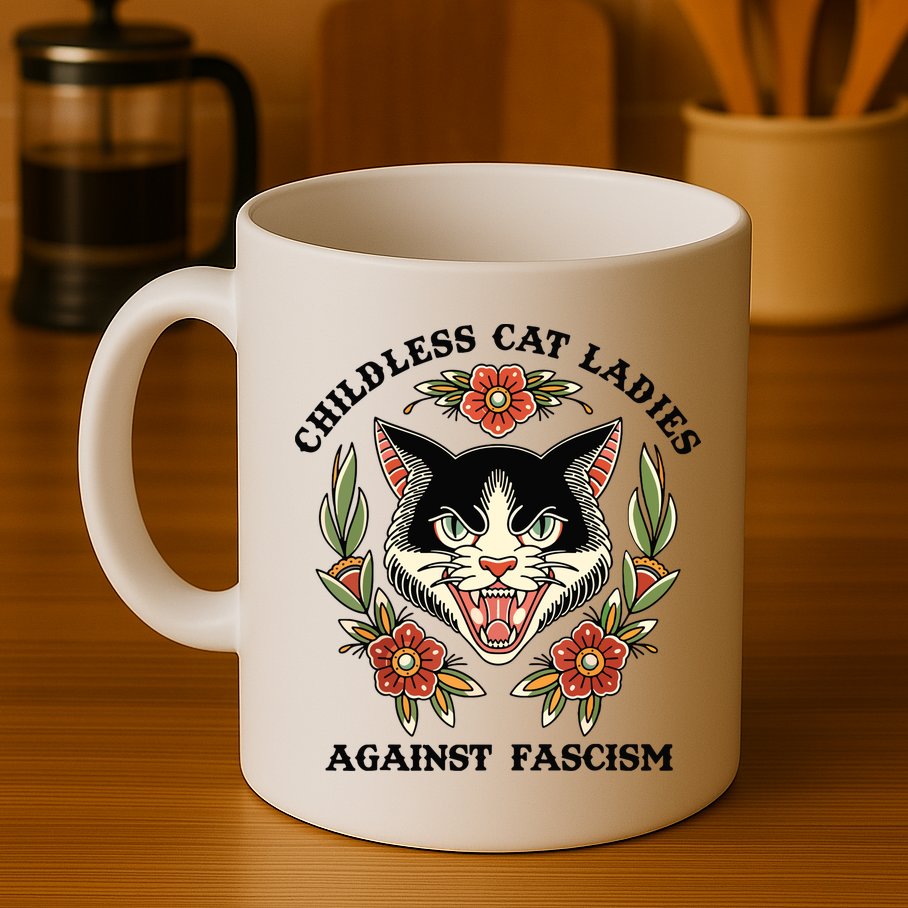 Childless Cat Ladies Against Fascism Mug