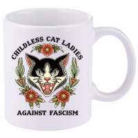 Childless Cat Ladies Against Fascism 11oz C Handle Ceramic Mug