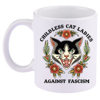 Childless Cat Ladies Against Fascism 11oz C Handle Ceramic Mug