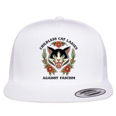 Childless Cat Ladies Against Fascism Flat Bill Trucker Hat