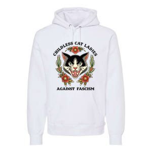 Childless Cat Ladies Against Fascism Premium Hoodie