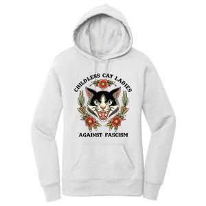 Childless Cat Ladies Against Fascism Women's Pullover Hoodie