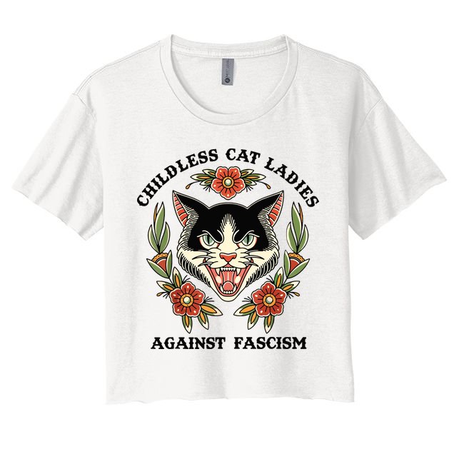 Childless Cat Ladies Against Fascism Crop Top