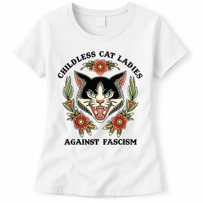 Childless Cat Ladies Against Fascism Womens T-Shirt
