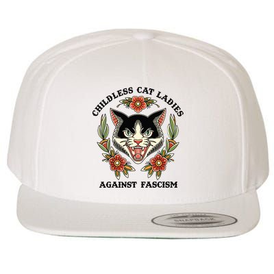 Childless Cat Ladies Against Fascism Wool Snapback Cap