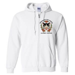 Childless Cat Ladies Against Fascism Full Zip Hoodie