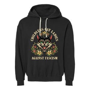 Childless Cat Ladies Against Fascism Garment-Dyed Fleece Hoodie