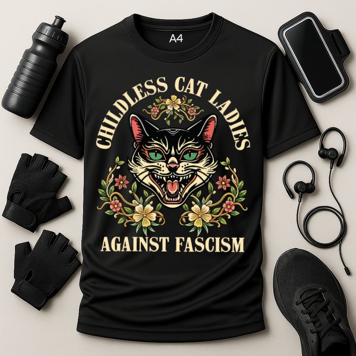 Childless Cat Ladies Against Fascism Cooling Performance Crew T-Shirt
