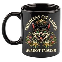Childless Cat Ladies Against Fascism 11oz C Handle Ceramic Mug