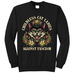 Childless Cat Ladies Against Fascism Tall Sweatshirt