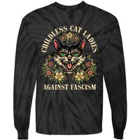 Childless Cat Ladies Against Fascism Tie-Dye Long Sleeve Shirt