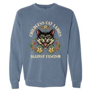 Childless Cat Ladies Against Fascism Garment-Dyed Sweatshirt