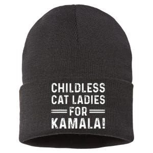 Childless Cat Ladies For Kamala 2024 Sustainable Knit Beanie