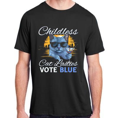 Childless Cat Ladies Vote Blue In November Kamala President Adult ChromaSoft Performance T-Shirt