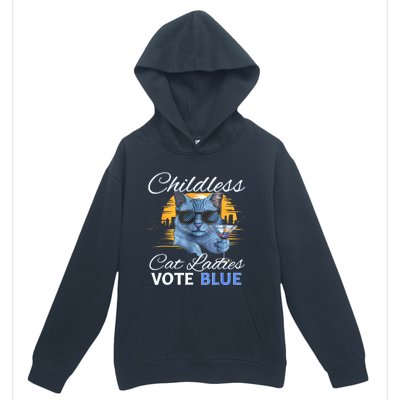 Childless Cat Ladies Vote Blue In November Kamala President Urban Pullover Hoodie