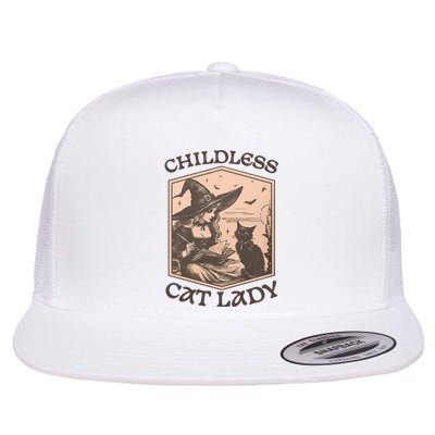 Childless Cat Lady Flat Bill Trucker Hat