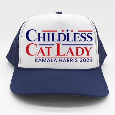 Childless Cat Lady Kamala 2024 Harris Funny President 2024 Trucker Hat