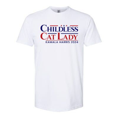 Childless Cat Lady Kamala 2024 Harris Funny President 2024 Softstyle® CVC T-Shirt