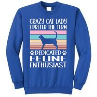 Crazy Cat Lady I Prefer The Term Dedicated Feline Enthusiast Gift Sweatshirt