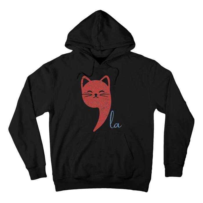 Cat Comma La Funny Kamala Harris For President 2024 Tall Hoodie