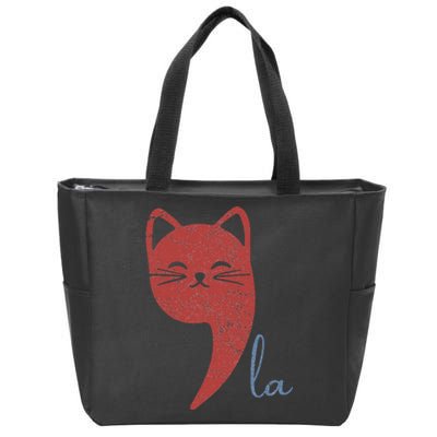 Cat Comma La Funny Kamala Harris For President 2024 Zip Tote Bag