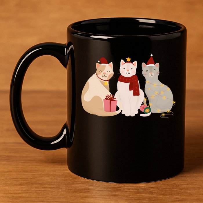 Catmas Cat Lover Cute Christmas 11oz C Handle Ceramic Mug