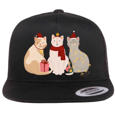 Catmas Cat Lover Cute Christmas Flatbill Hat