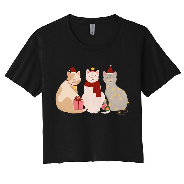 Catmas Cat Lover Cute Christmas Crop Top