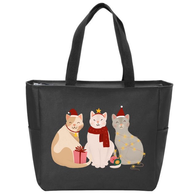 Catmas Cat Lover Cute Christmas Zip Tote Bag