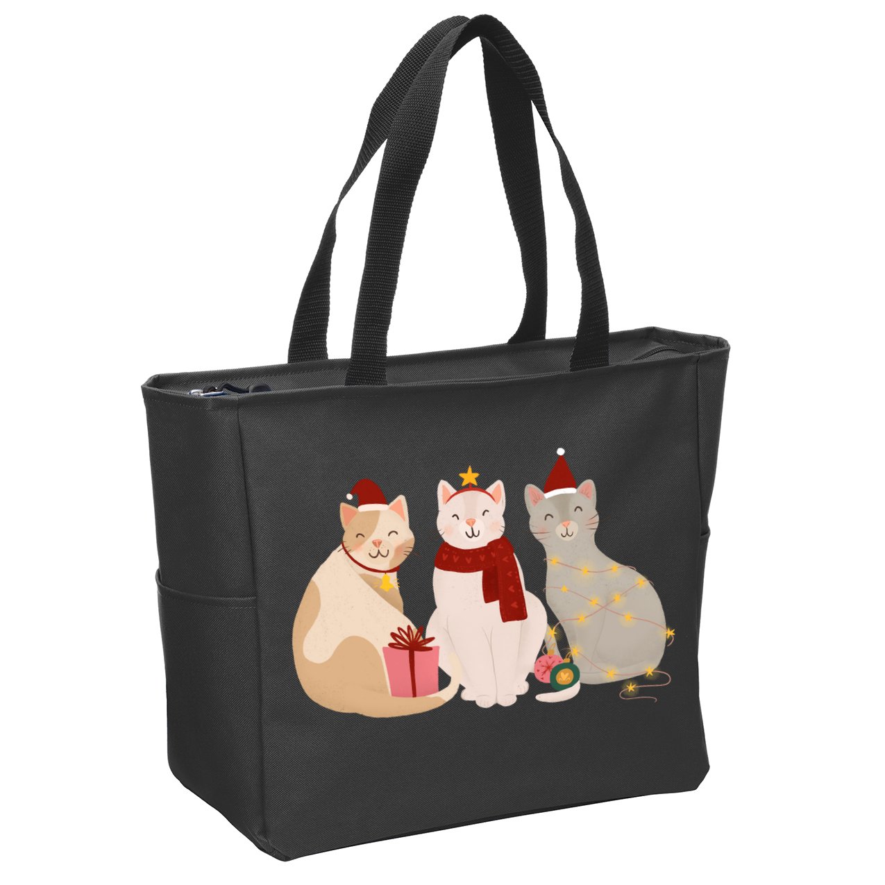 Catmas Cat Lover Cute Christmas Zip Tote Bag