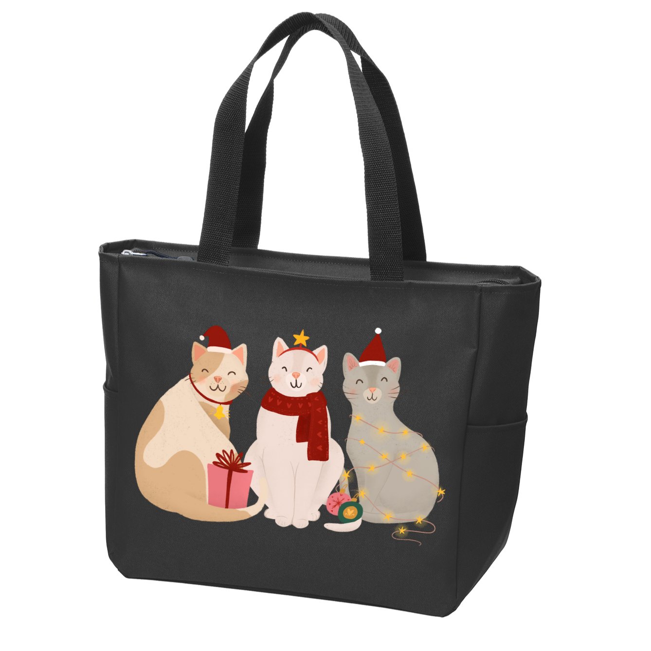 Catmas Cat Lover Cute Christmas Zip Tote Bag